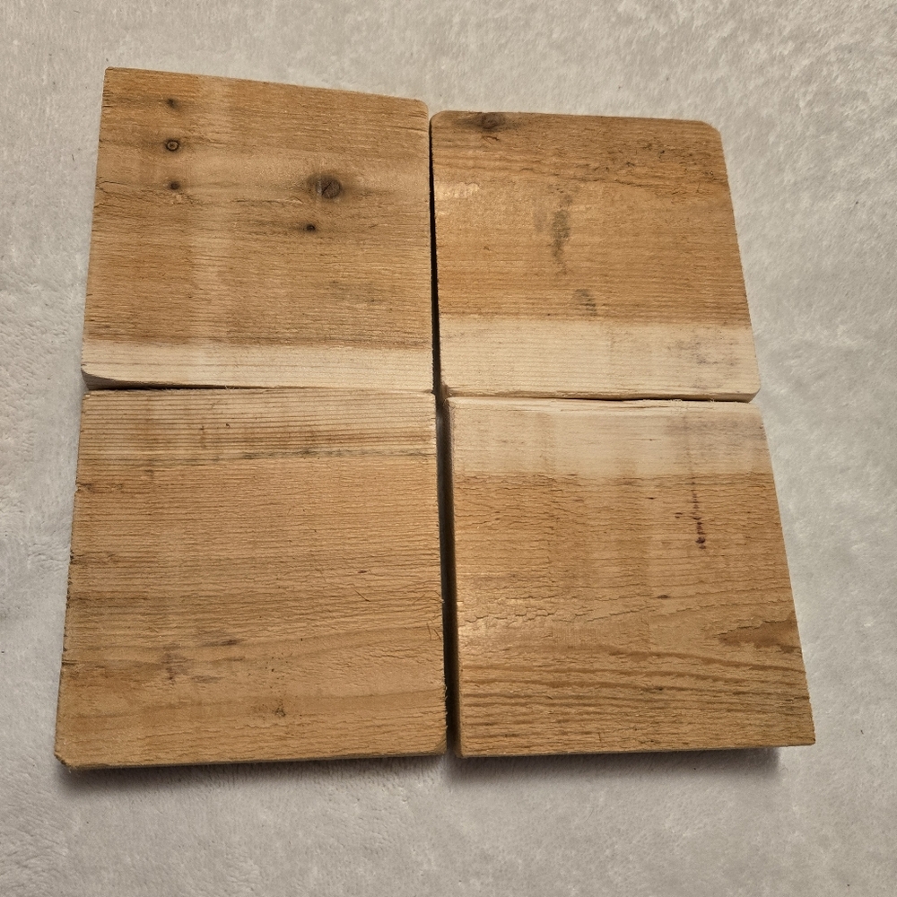 Handmade Cedar Wood Coasters Set Of Four - Picture 3 of 6